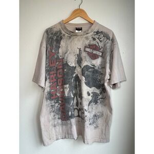 Harley Davidson City Cycle Sales Junction City KS T-Shirt Mens 2XL USA Made Y2K